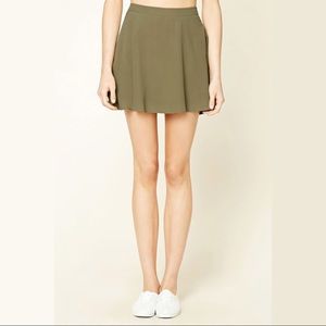 Forever 21 Skater Circle skirt in olive green